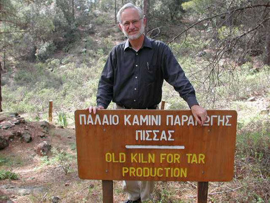 Sign for tar kiln. Near Platres, Cyprus. May 2002